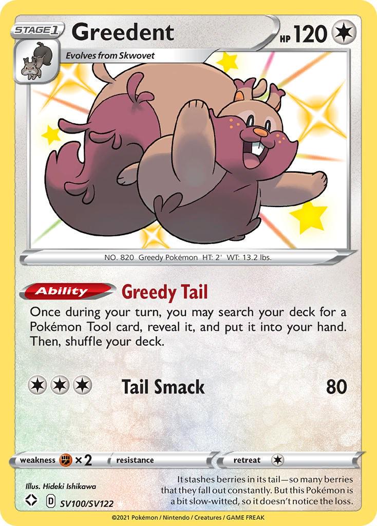 Shining Fates Greedent Pokémon card